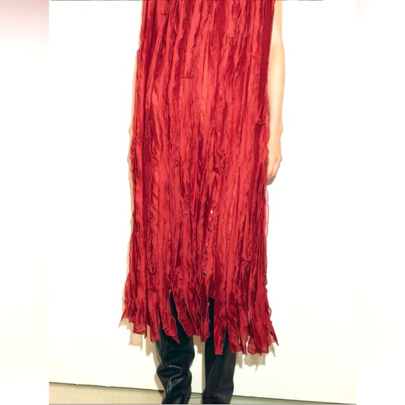 Zara Beaded ruffle dress. Round neck, sleeveless dress size Large! - Picture 10 of 10